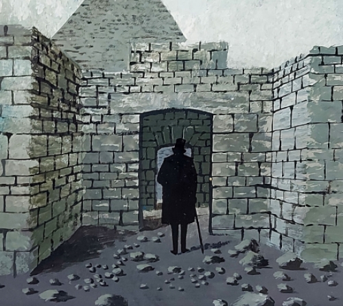 Schilderij op panee\'l van de kunstenaar Gaston Bogaert