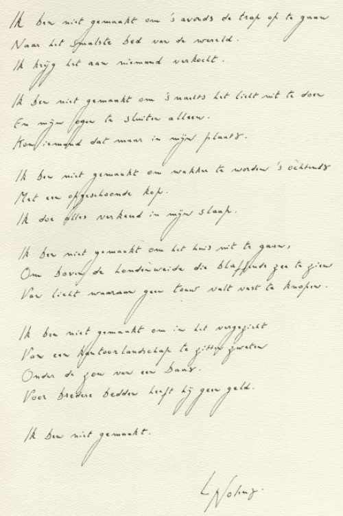 Gedicht van Leonard Nolens