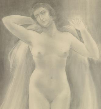 Geo Geirnaert met een potloodtekening