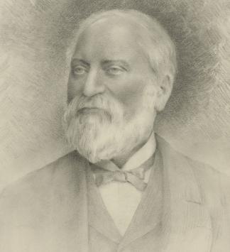 Geo Geirnaert met een potloodtekening uit 1892