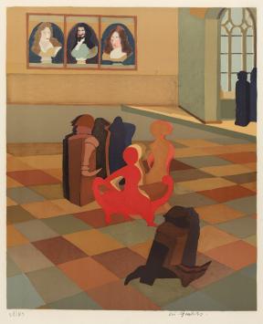 Gesigneerde grafisch kunstwerk uit 1969 van Vic Gentils