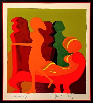 Gesigneerd grafisch kunstwerk van Vic Gentils uit 1969