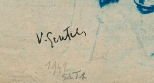 Vic Gentils met een gesigneerde tekening