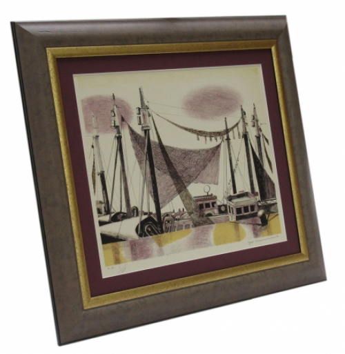 Geo Mommaerts met een litho