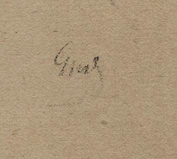 Georges-Marie Baltus met een kunstwerkje op papier