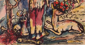 Kunstwerk op papier van Georges Creten