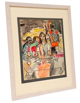 De dame in het restaurant