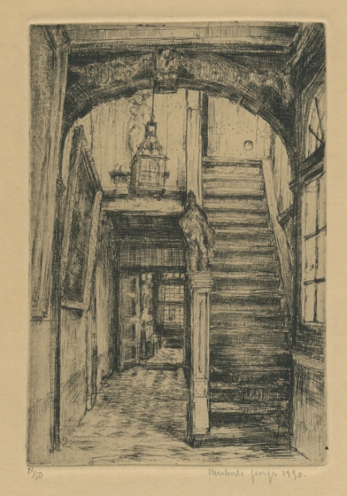 Gravure van de Belgische graficus Georges Averhals kopen