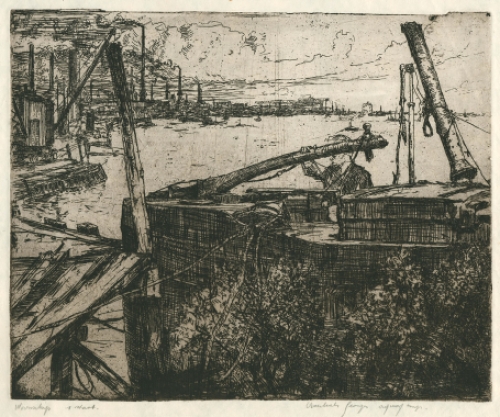 Ets, woonschip van de Belgische graficus Georges Averhals