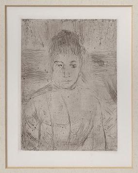 Belgische etser Georges Lemmen met een ets