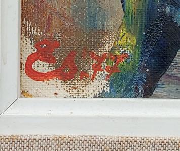 Kunstwerk  op bord geschilderd door de kunstenaar Georges (Joris) Steel