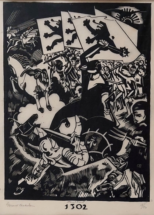 Gerard Baksteen met een originele lino