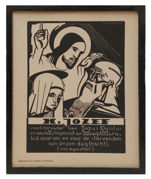 Houtsnede Belgische kunstenaar Gerard Baksteen kopen