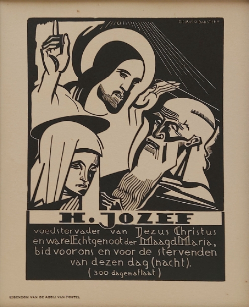 Woodcut van de Belgische kunstenaar Gerard Baksteen