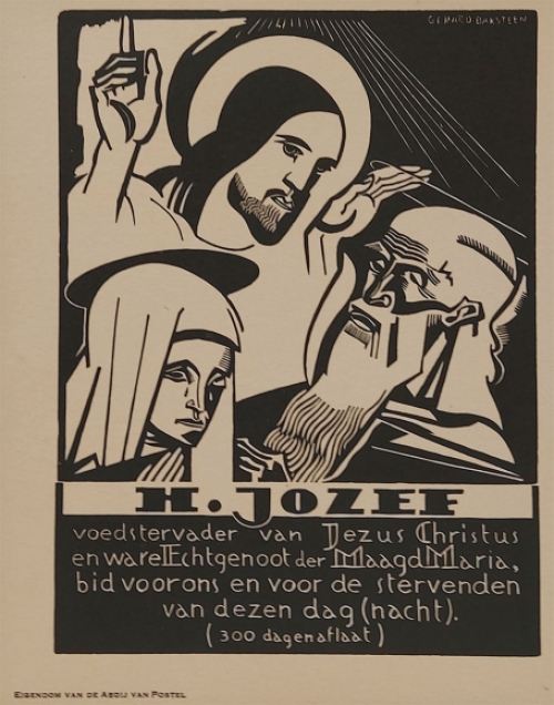 Gerard Baksteen met een originele houtsnede