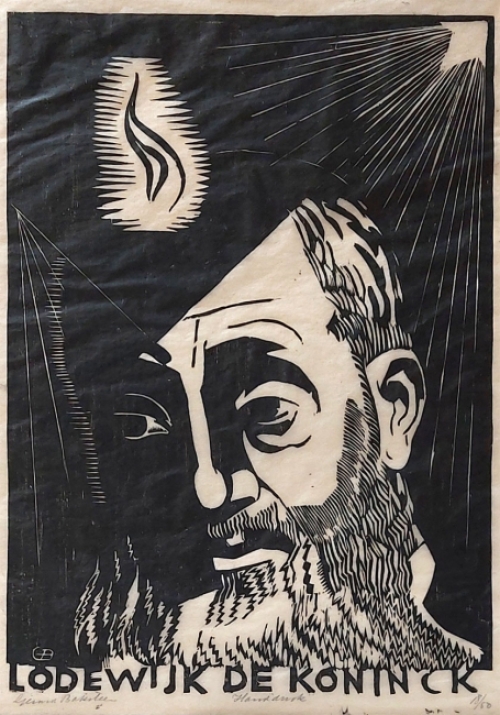 Gerard Baksteen met een originele lino