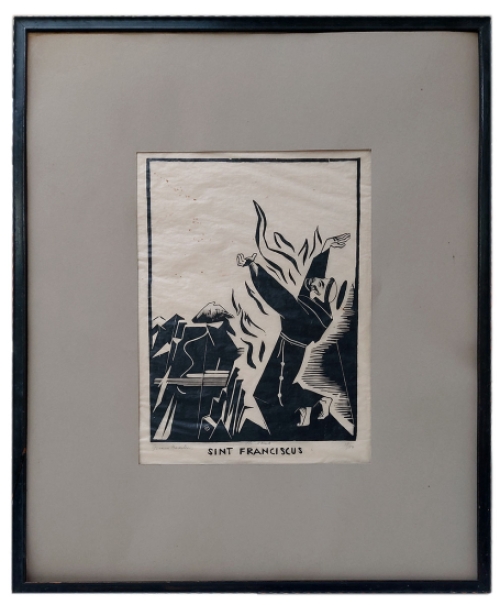 Linosnede Belgische kunstenaar Gerard Baksteen kopen