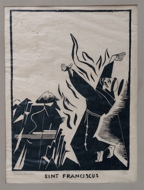 Lino van de Belgische kunstenaar Gerard Baksteen