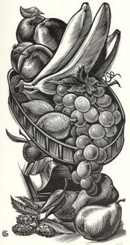 Houtsnede van Gerard Gaudean kopen , vers fruit
