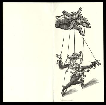 Houtsnede, 1977 van de Belgische graficus Gerard Gaudean