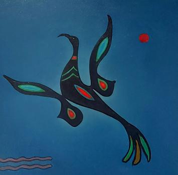 Gerard Laenen met een Gouache in een kader