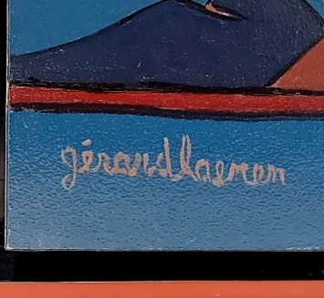 De vuurvogel in het landschap