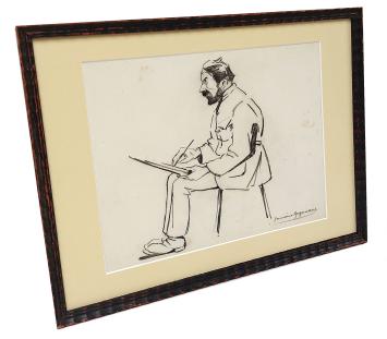 Tekening in kader van de Antwerpse kunstenares Germaine Hagemans