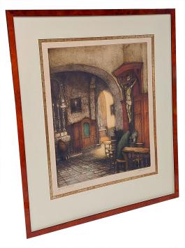 Biddend in de sacristie, épreuve d'artiste