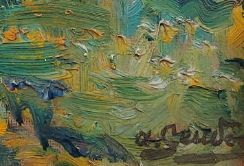 Het herenhuis met de bloementuin – Oil on board – Albert Geudens