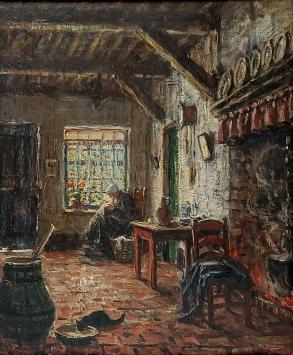 Belgische kunstschilder Albert Geudens, aanzicht interieur Mechelen