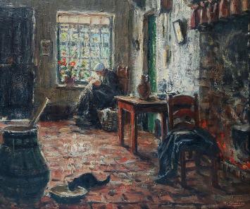 Olieverfschilderij geschilderd door A. Geudens