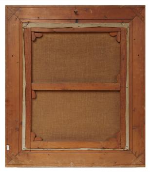 Interieur met naaister aan het raam en een katje 1935