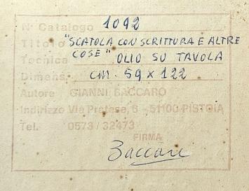 Scatola con scrittura e altre cose 1992