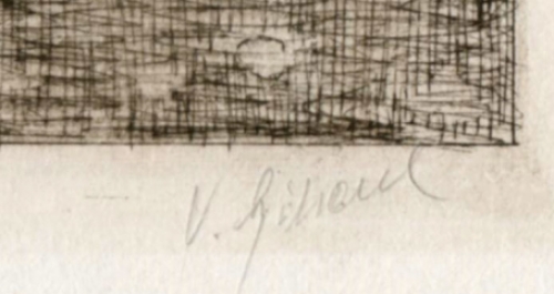 Victor Olivier Gilsoul  met een ets uit Brugge