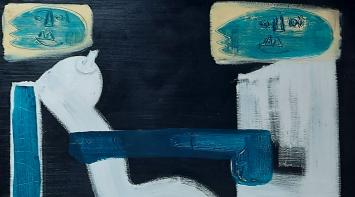 Groot modern schilderij van Glenn Vandesande