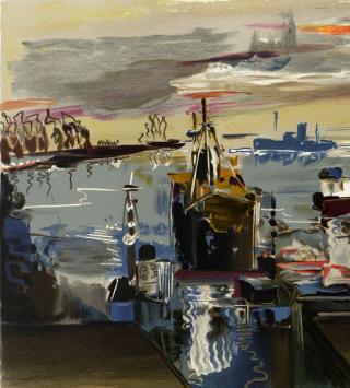 Jack Godderis met een expressionistisch kunstwerkje