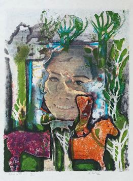 André Goezu met een zeefdruk