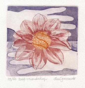 Belgische grafica Lea Goovaerts met een kleine ets