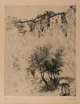 Ets van  de Belgische etser J. Gorus kopen, het Spaanse Cuenca
