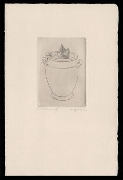 Kleine ets van de Belgische kunstenaar Jaak Gorus