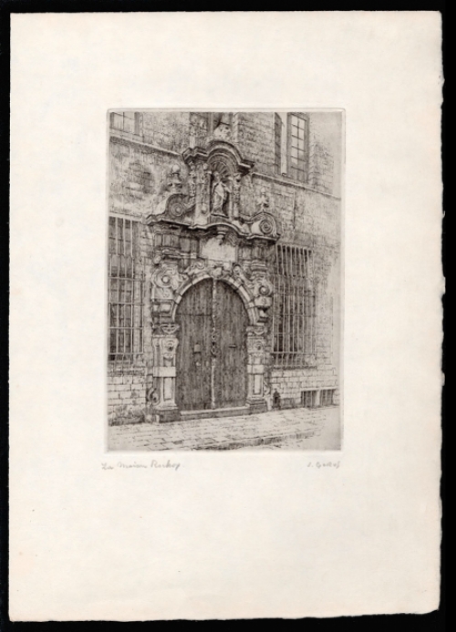 Originele gesigneerde ets van de Belgische etser Jaak Gorus