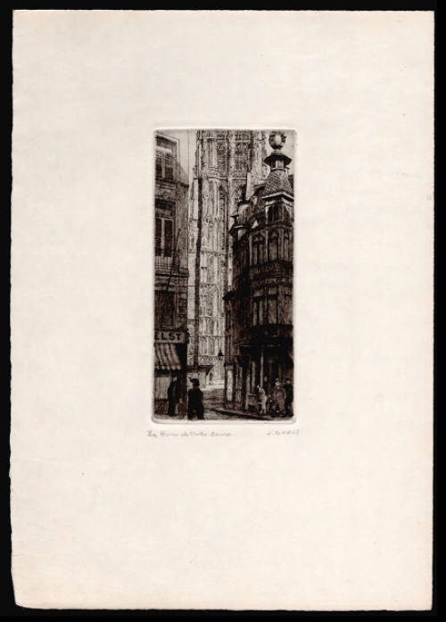 Originele gesigneerde ets van de Belgische etser Jaak Gorus