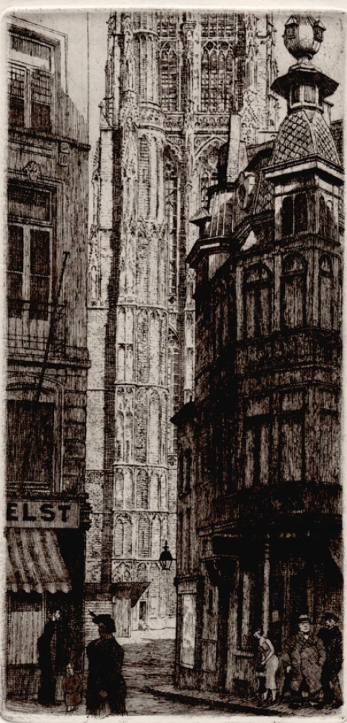 Ets van  de Belgische etser J. Gorus kopen