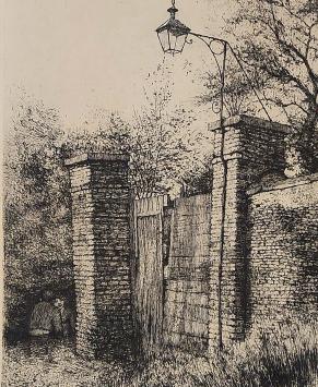 Spelende kinderen aan de poort van het kasteel, atiestenproef