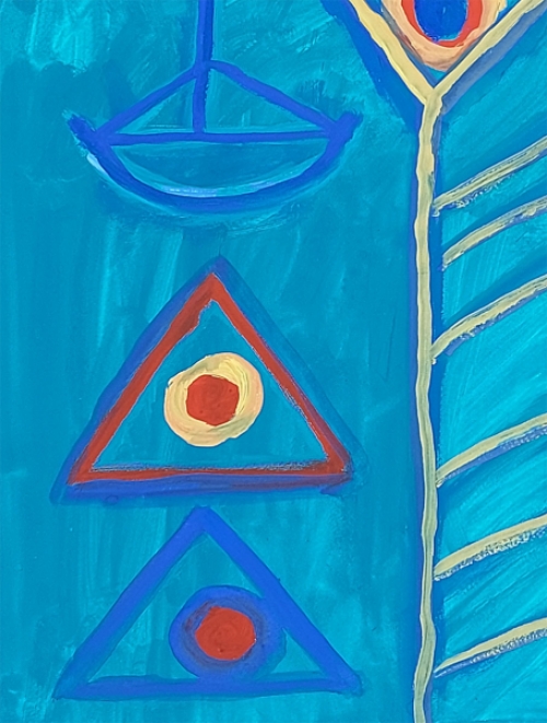 Kunstschilder Gratien Dendooven met een abstract werk