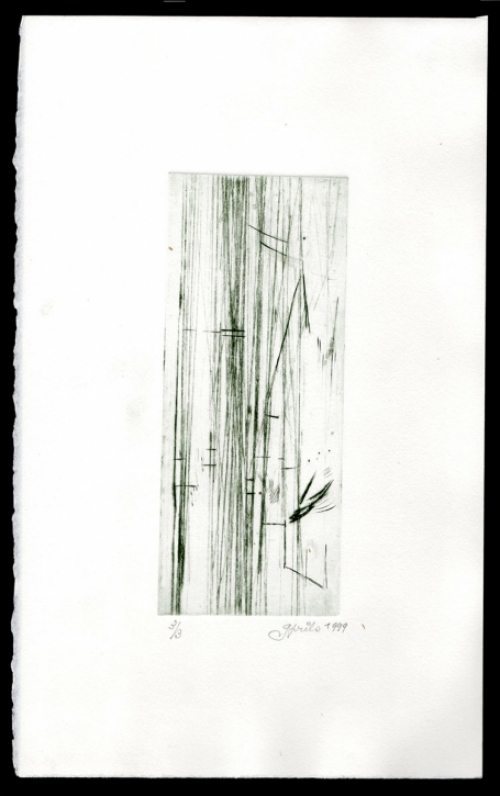 Grafisch werk uit 1999 van de Gentse kunstenaar Gustaaf Prils