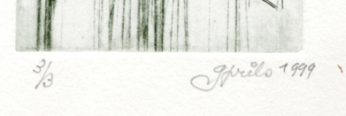 Gustaaf Prils  met een grafisch werkje