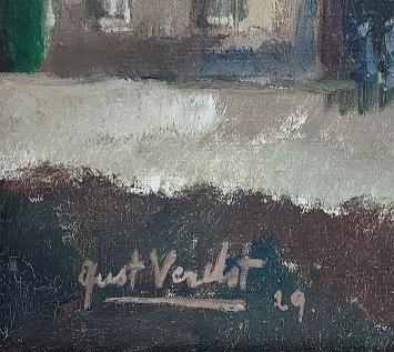 Plein op het dorpje met mensen 1929