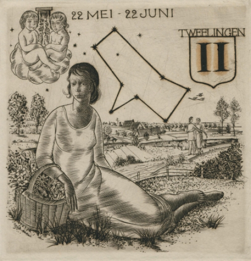 Gravure  van Gustaaf De Bruyne uit de dierenriem