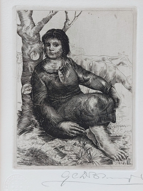 Gravure het melkmeisje van Gustaaf De Bruyne